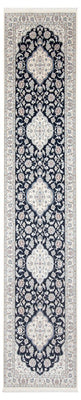 Alfombra de pasillo Alfombra Persa - Nain - Prima - 392 x 87 cm - azul oscuro