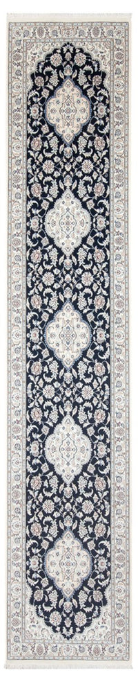 Alfombra de pasillo Alfombra Persa - Nain - Prima - 392 x 87 cm - azul oscuro