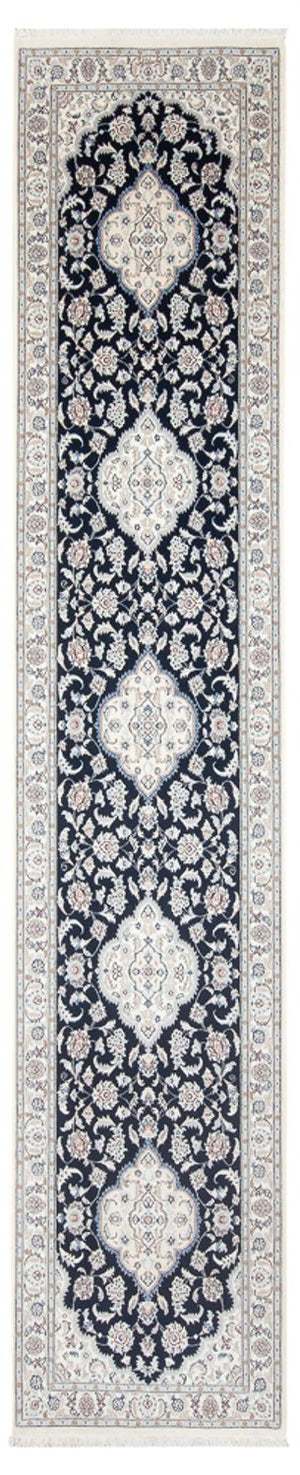 Alfombra de pasillo Alfombra Persa - Nain - Prima - 392 x 87 cm - azul oscuro