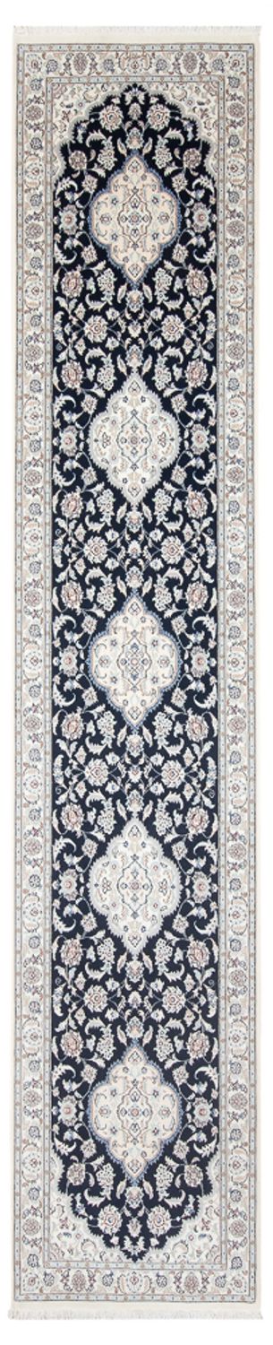 Alfombra de pasillo Alfombra Persa - Nain - Prima - 392 x 87 cm - azul oscuro