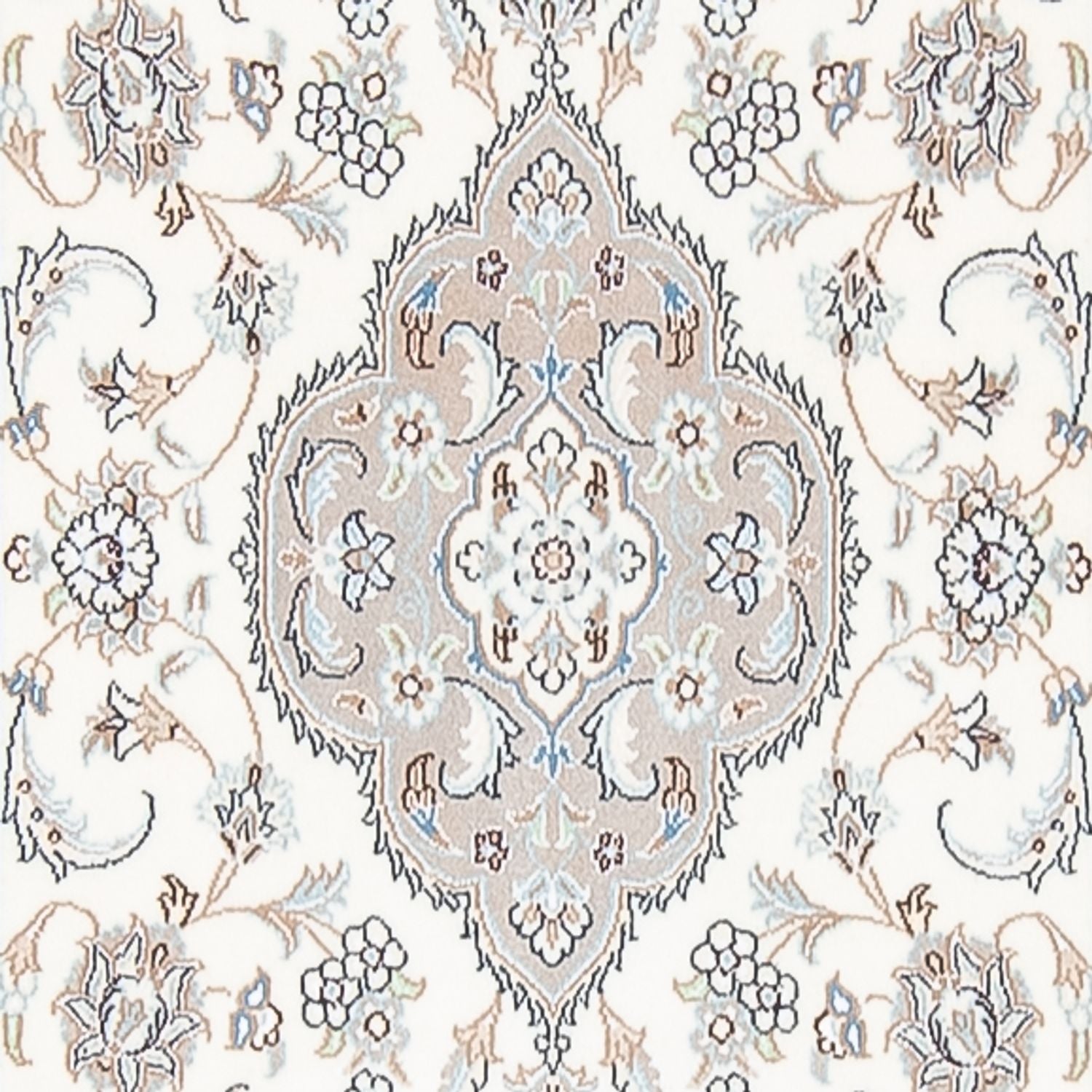 Alfombra de pasillo Alfombra Persa - Nain - Prima - 398 x 88 cm - crema