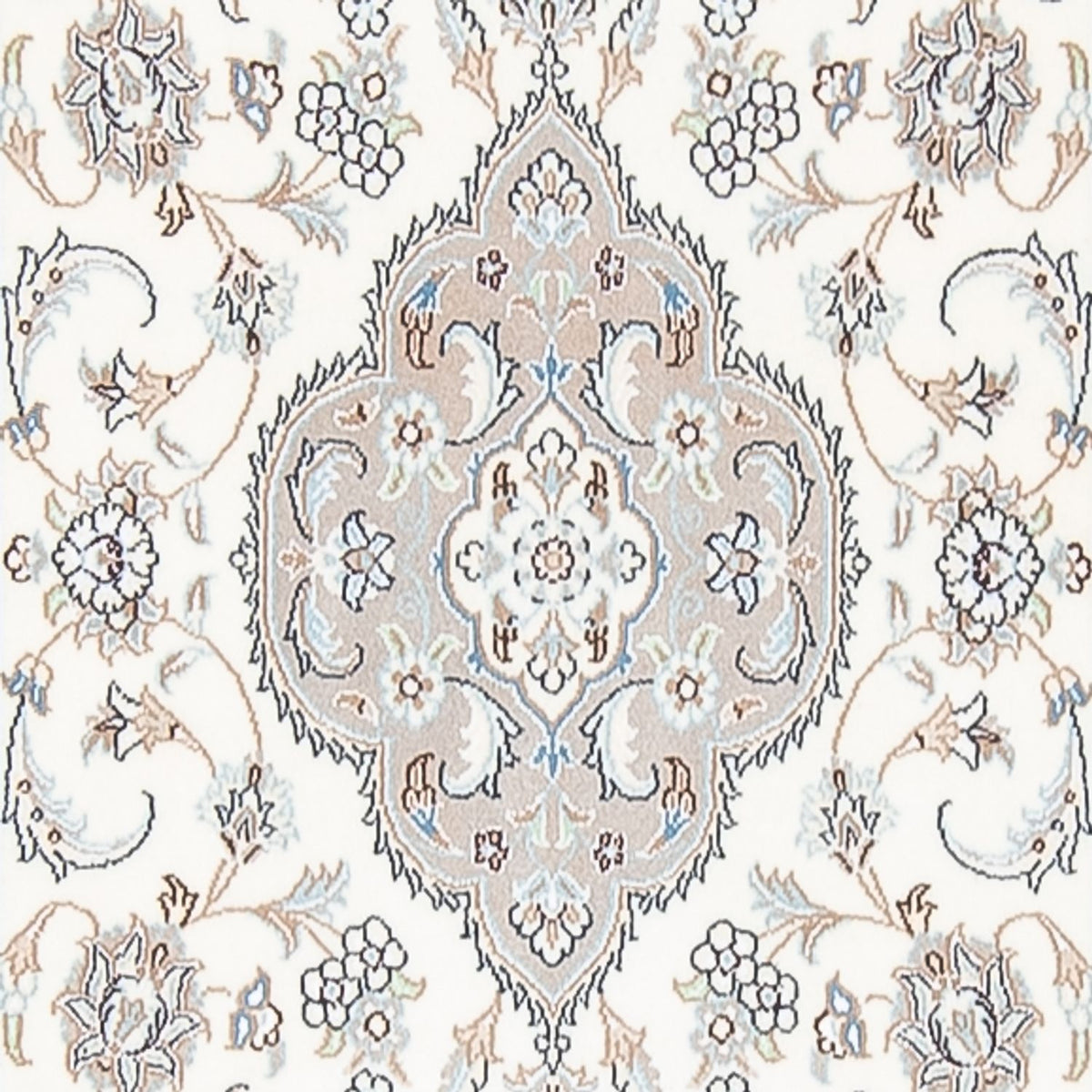 Alfombra de pasillo Alfombra Persa - Nain - Prima - 398 x 88 cm - crema