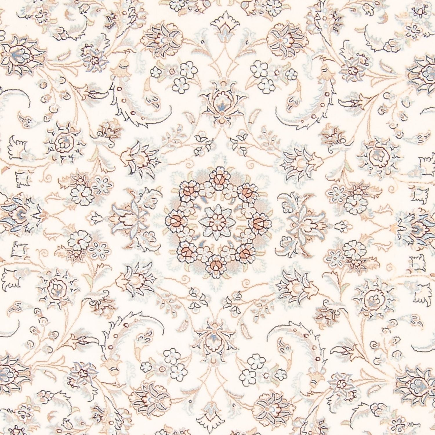 Alfombra persa - Nain redondo  - 203 x 200 cm - crema