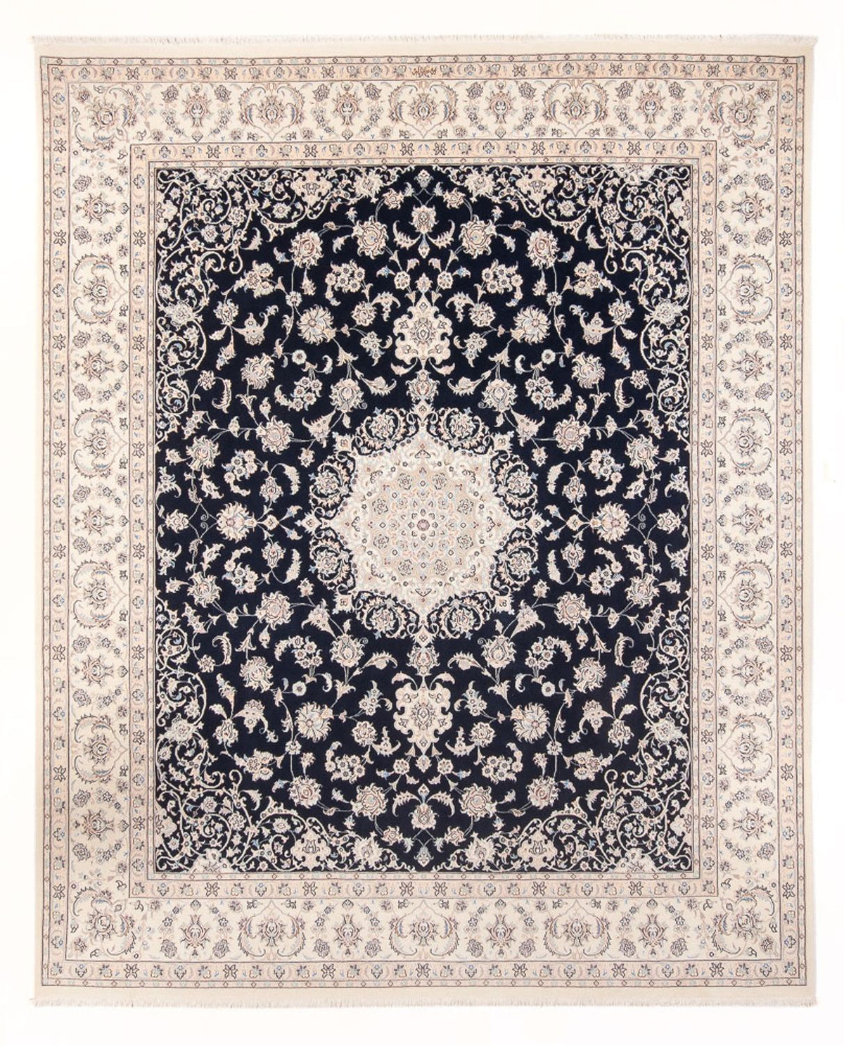 Alfombra Persa - Nain - Prima - 305 x 248 cm - azul oscuro