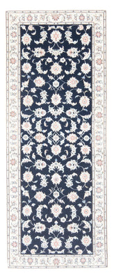 Alfombra de pasillo Alfombra Persa - Nain - Real - 203 x 80 cm - azul oscuro