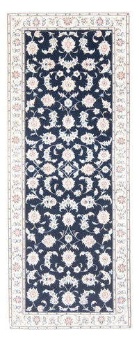 Alfombra de pasillo Alfombra Persa - Nain - Real - 203 x 80 cm - azul oscuro