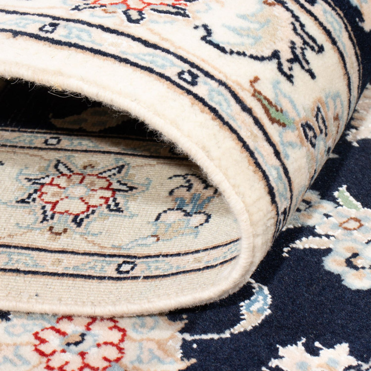 Alfombra de pasillo Alfombra Persa - Nain - Real - 203 x 80 cm - azul oscuro