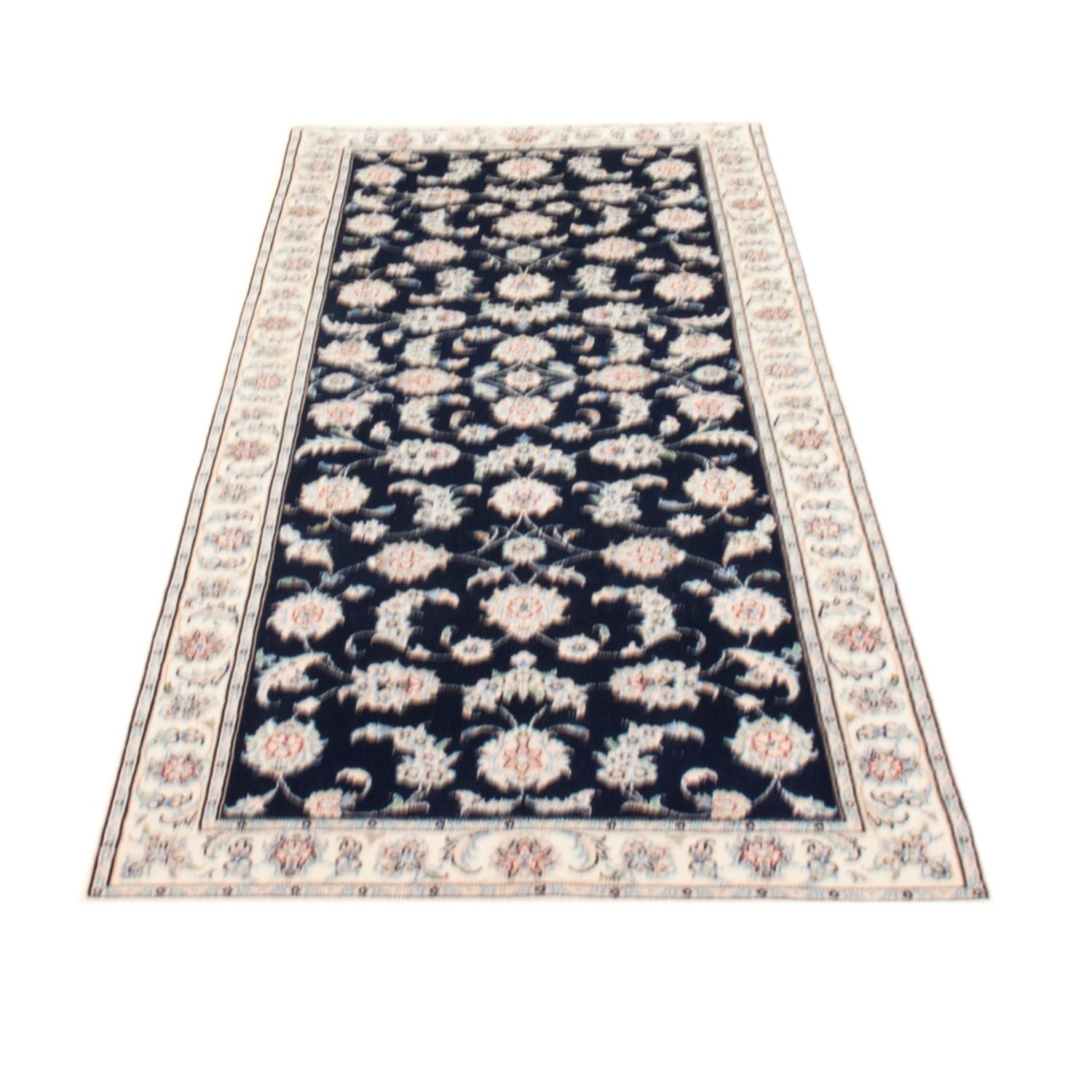 Alfombra de pasillo Alfombra Persa - Nain - Real - 203 x 80 cm - azul oscuro