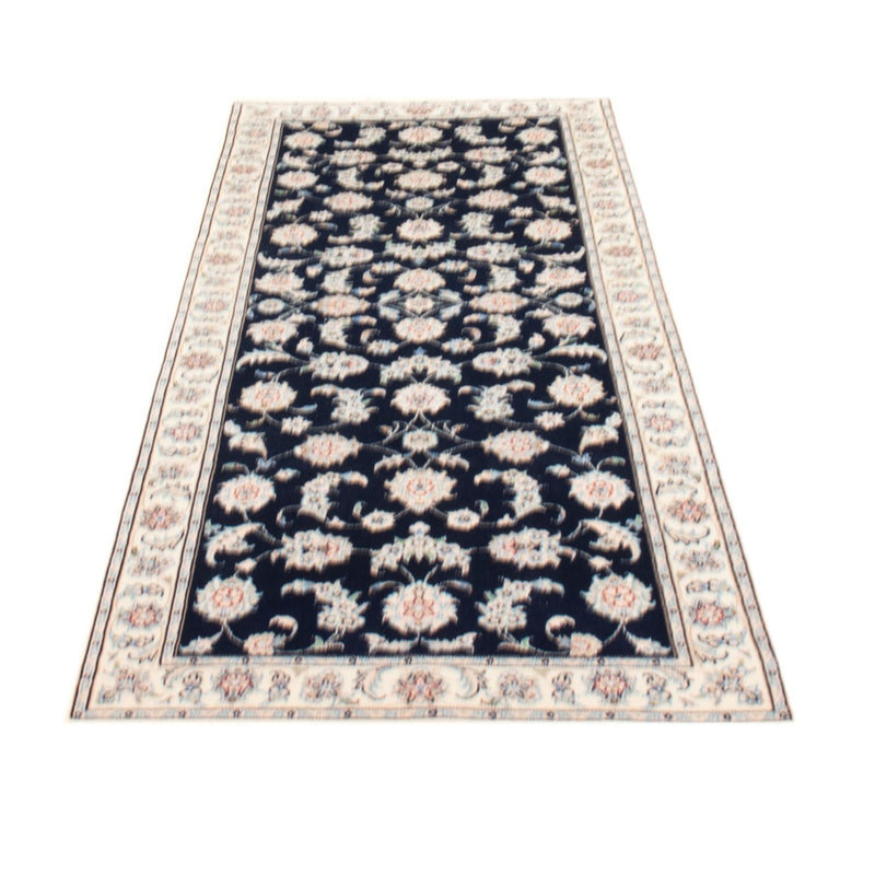 Alfombra de pasillo Alfombra Persa - Nain - Real - 203 x 80 cm - azul oscuro