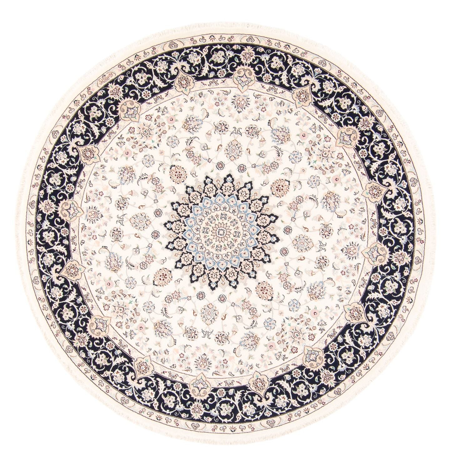 Alfombra persa - Nain redondo  - 200 x 200 cm - crema