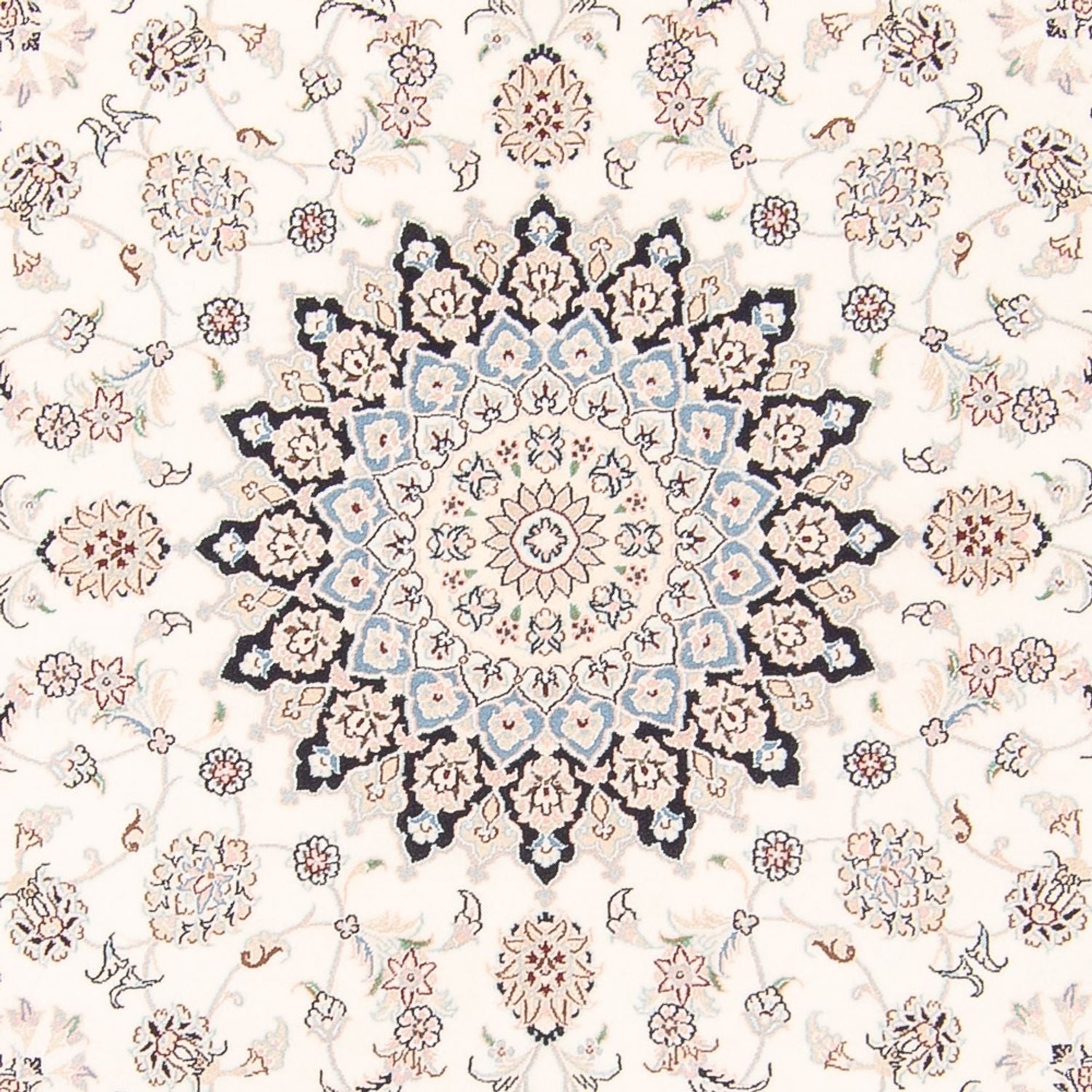 Alfombra persa - Nain redondo  - 200 x 200 cm - crema