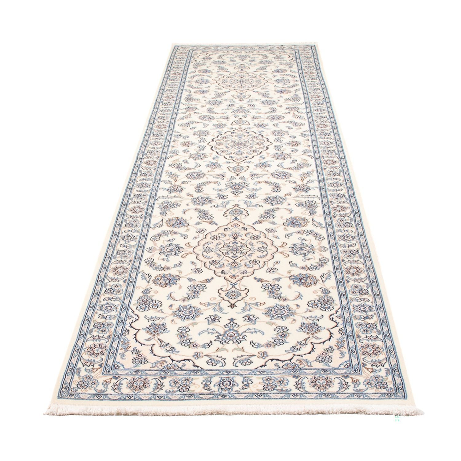 Alfombra de pasillo Alfombra Persa - Nain - Prima - 340 x 84 cm - crema