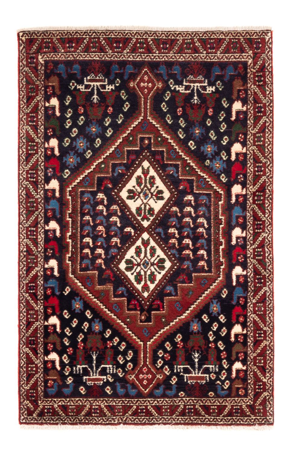 Alfombra persa - Nómada - 150 x 97 cm - azul oscuro