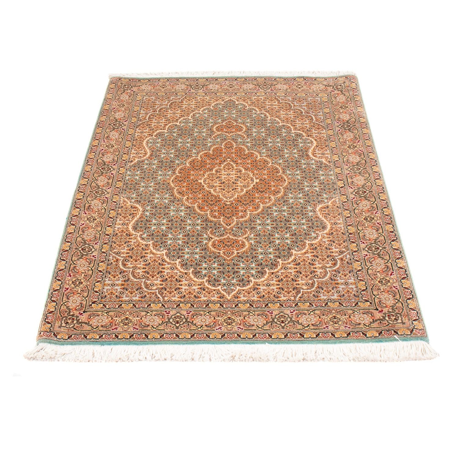 Alfombra persa - Tabriz - 118 x 82 cm - azul petróleo
