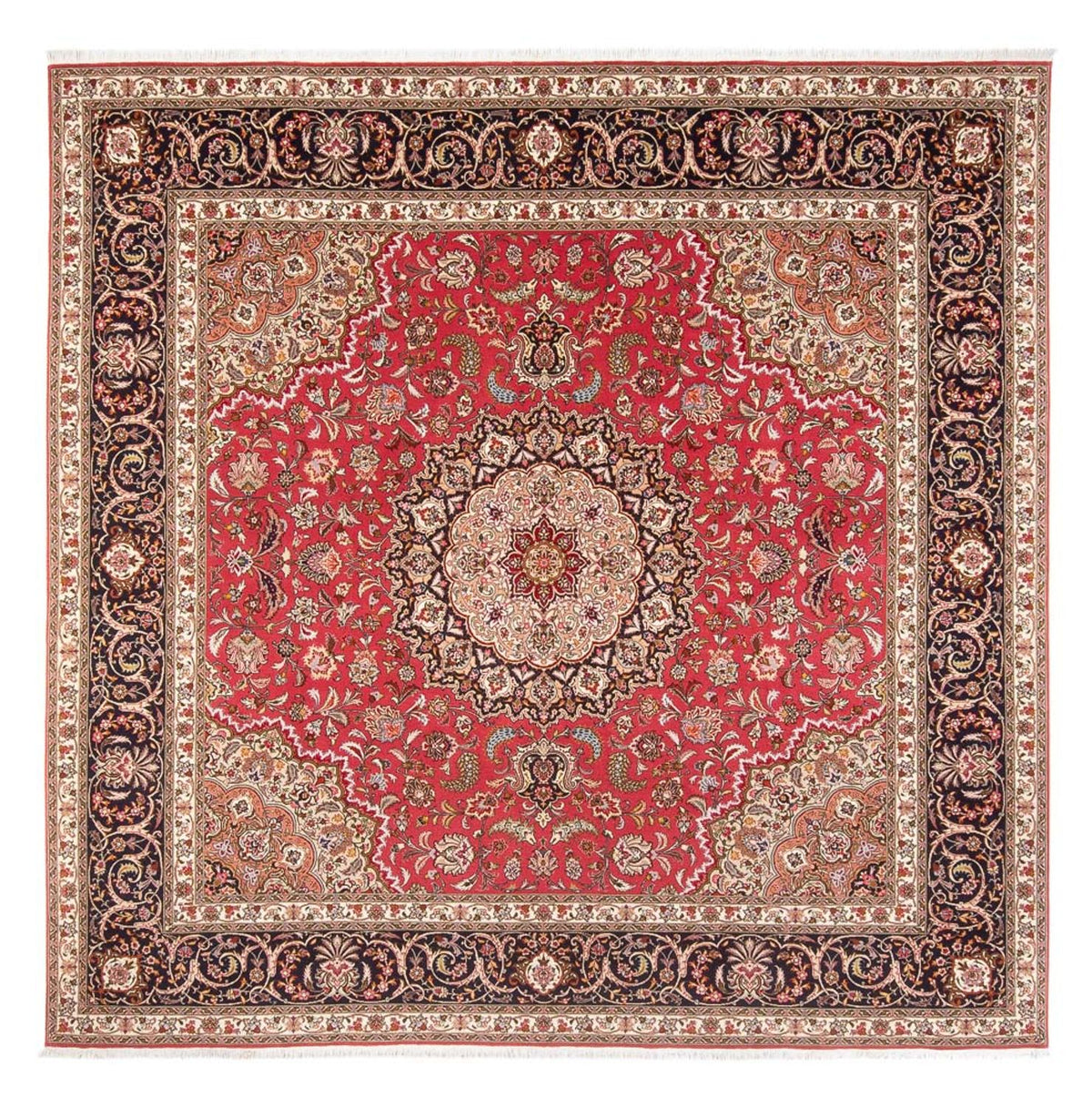 Alfombra Persa - Tabriz - Real cuadrado  - 252 x 252 cm - rojo