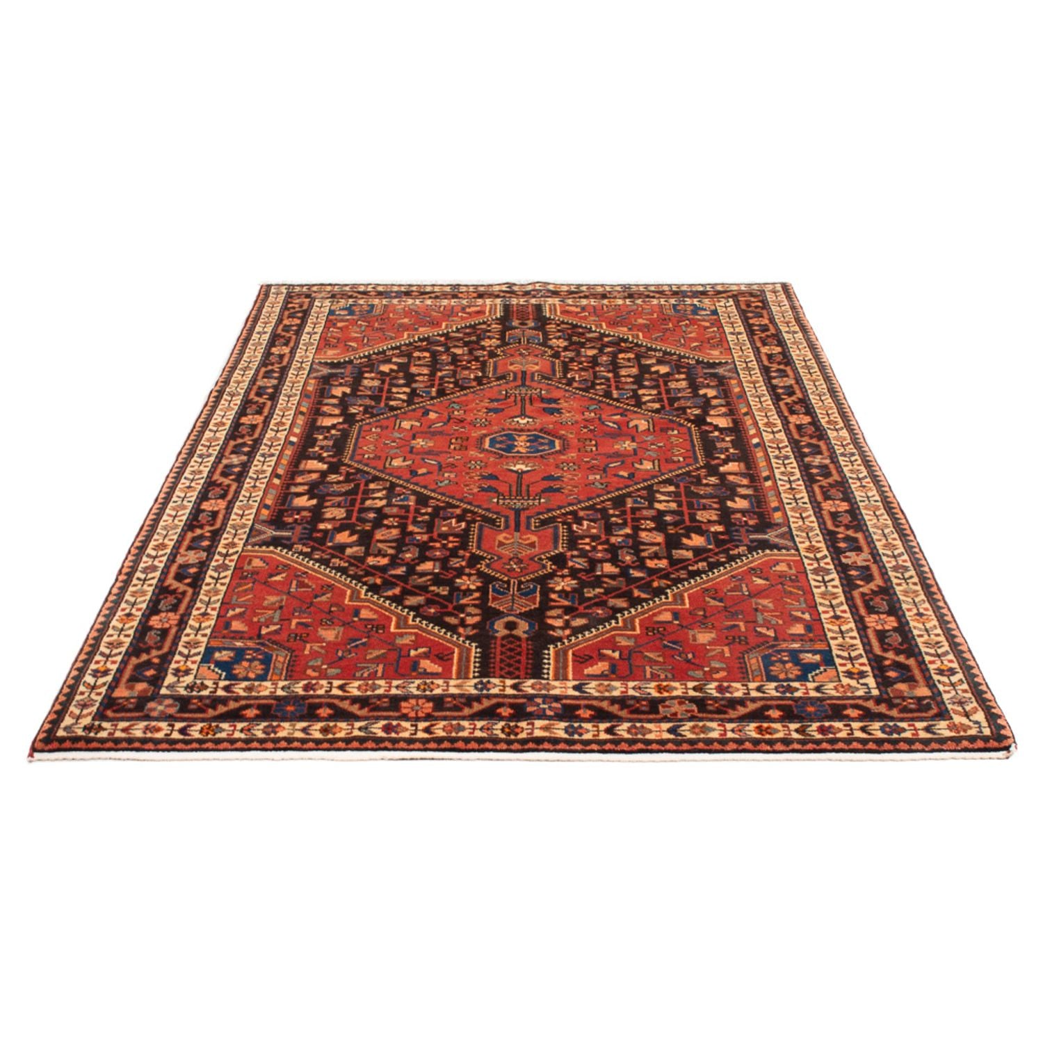 Alfombra persa - Nómada - 232 x 137 cm - azul oscuro