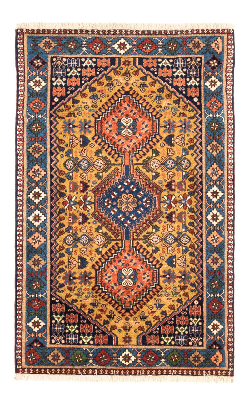 Alfombra persa - Nómada - 130 x 80 cm - amarillo