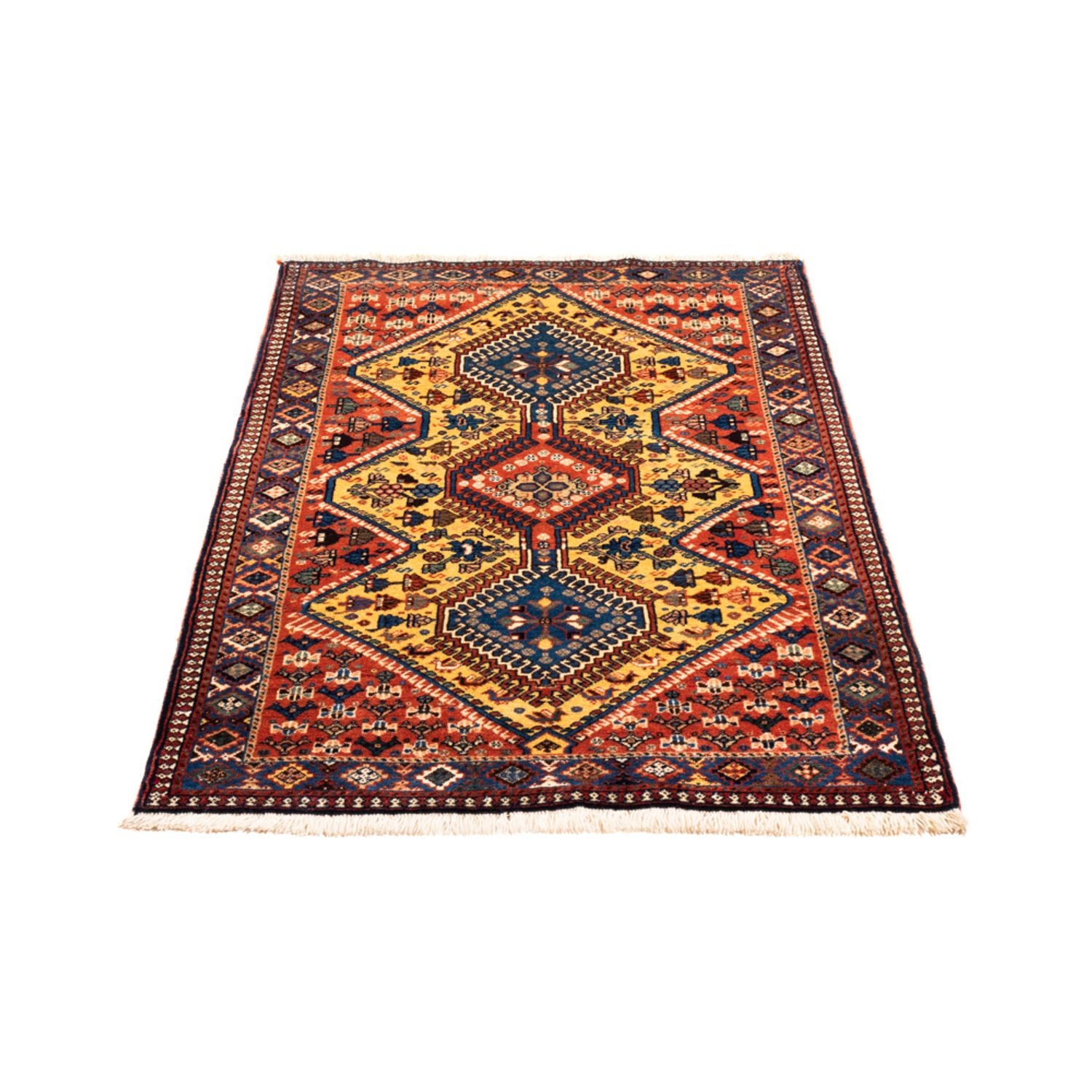 Alfombra persa - Nómada - 148 x 85 cm - amarillo