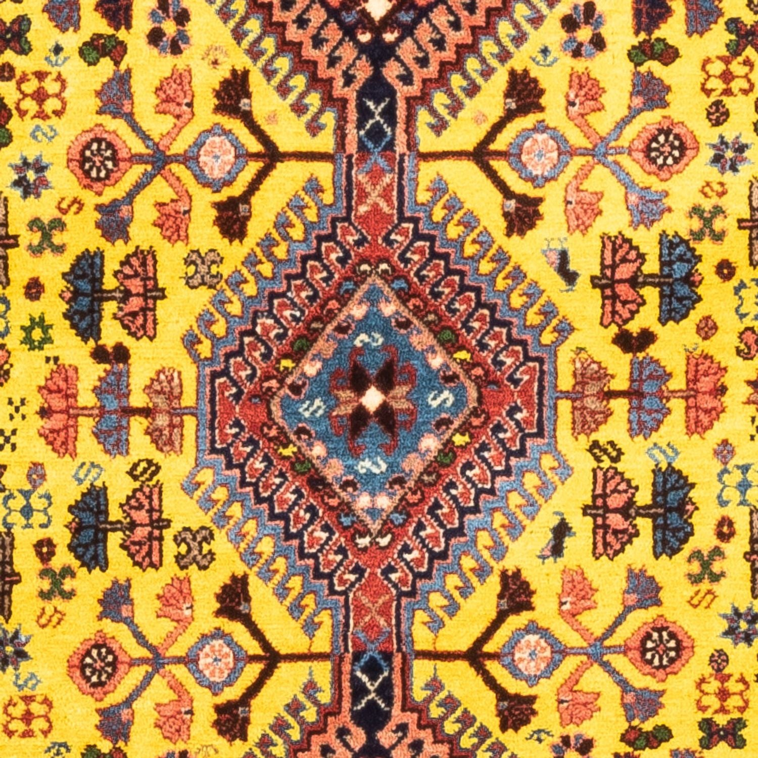 Alfombra persa - Nómada - 128 x 82 cm - amarillo