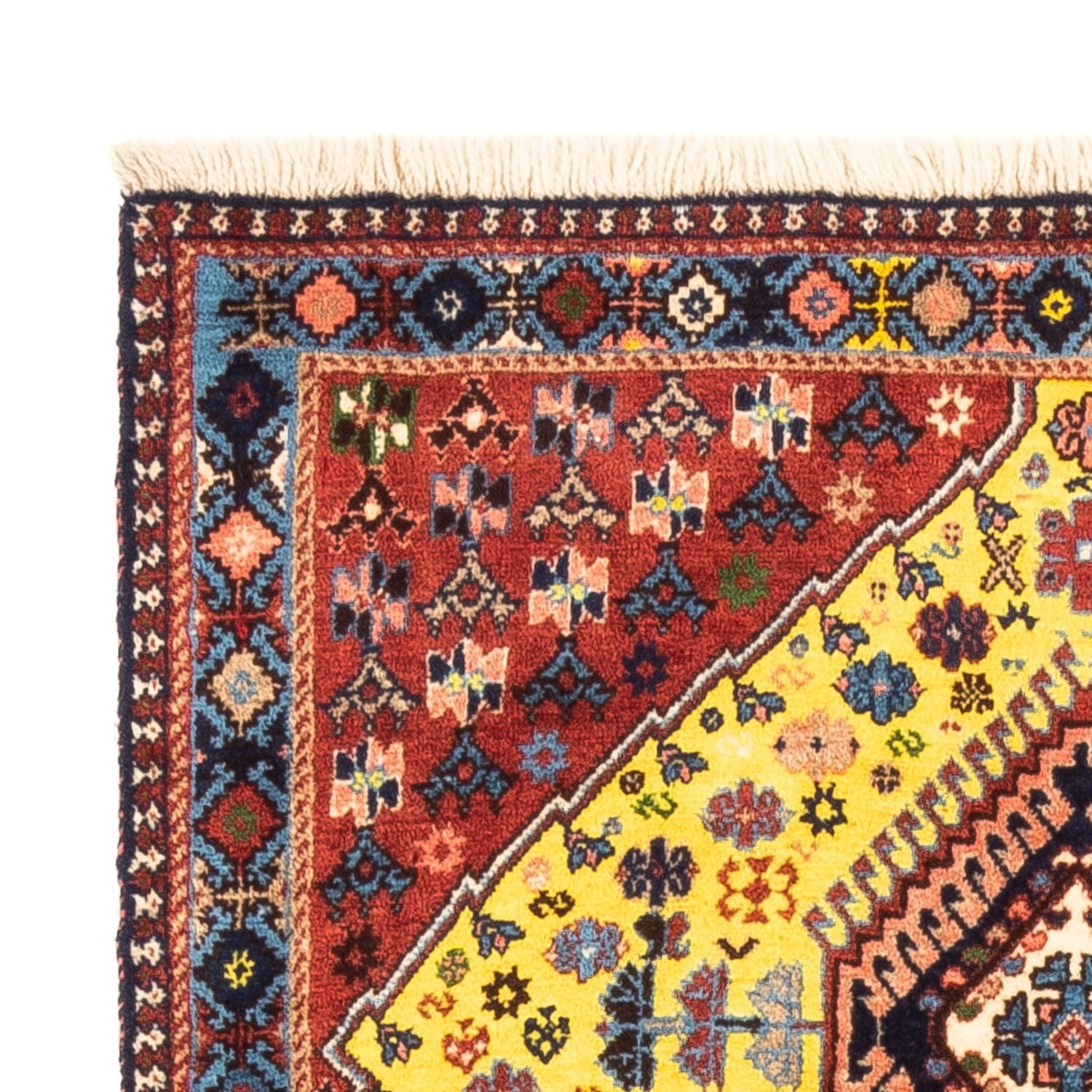 Alfombra persa - Nómada - 128 x 82 cm - amarillo