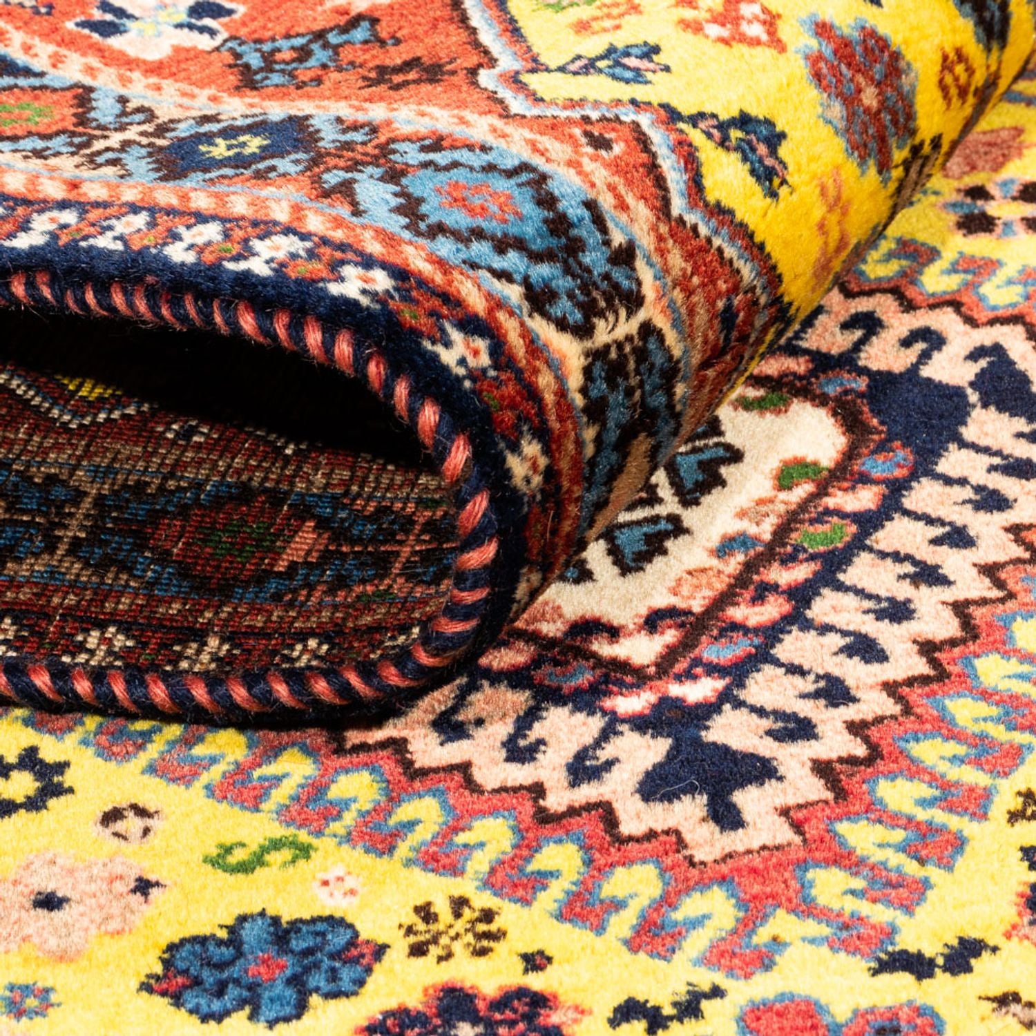 Alfombra persa - Nómada - 128 x 82 cm - amarillo