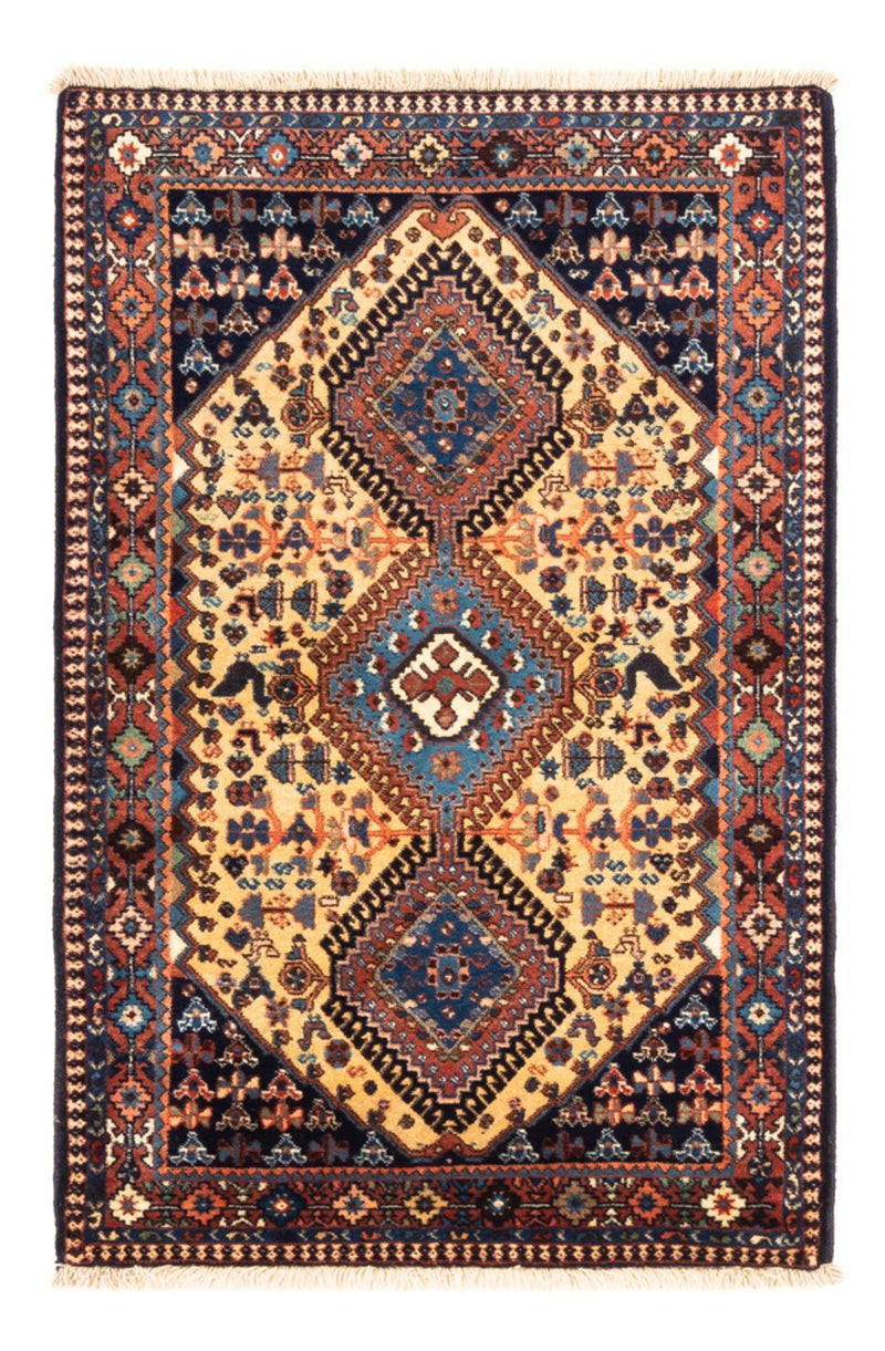 Alfombra persa - Nómada - 132 x 87 cm - amarillo