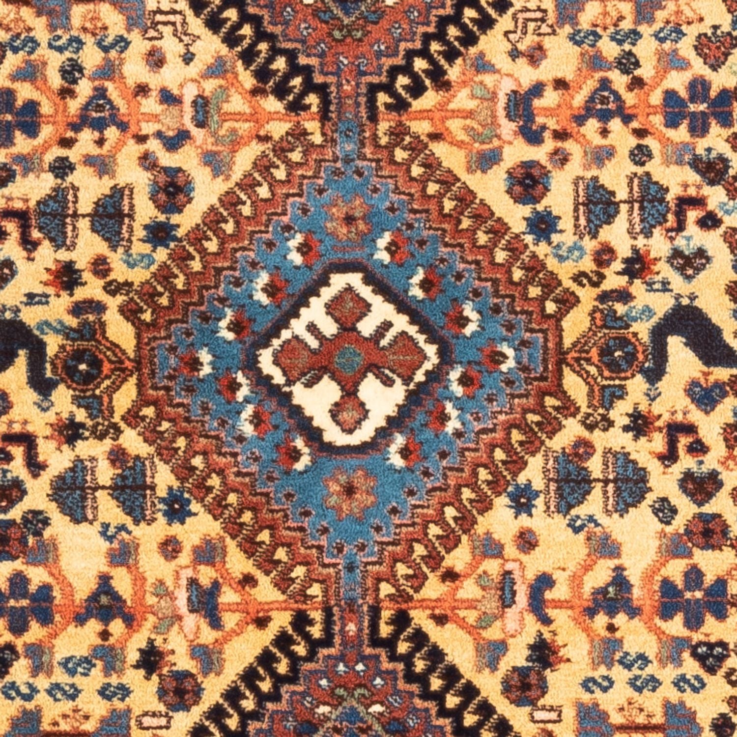 Alfombra persa - Nómada - 132 x 87 cm - amarillo