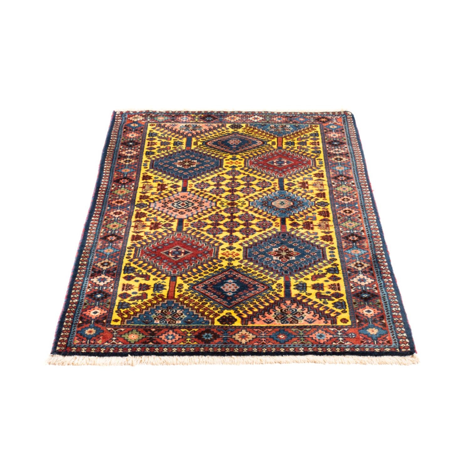Alfombra persa - Nómada - 128 x 78 cm - amarillo