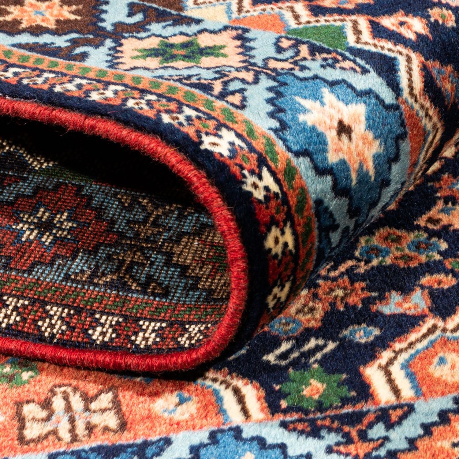 Alfombra persa - Nómada - 130 x 82 cm - azul oscuro
