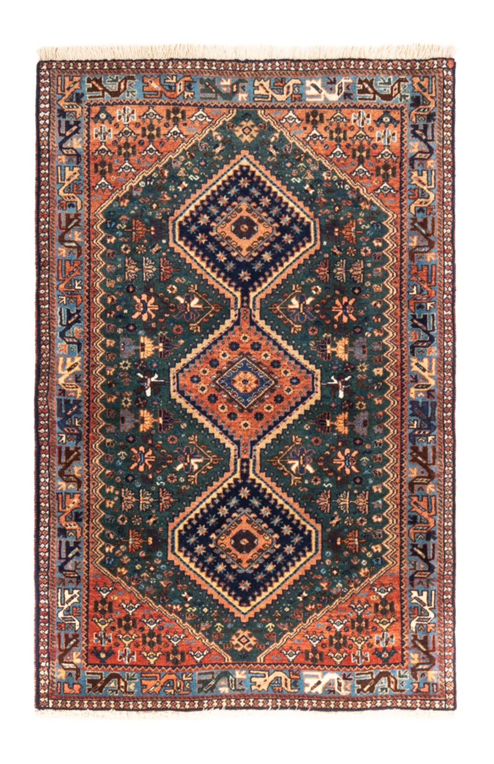 Alfombra persa - Nómada - 127 x 85 cm - azul oscuro