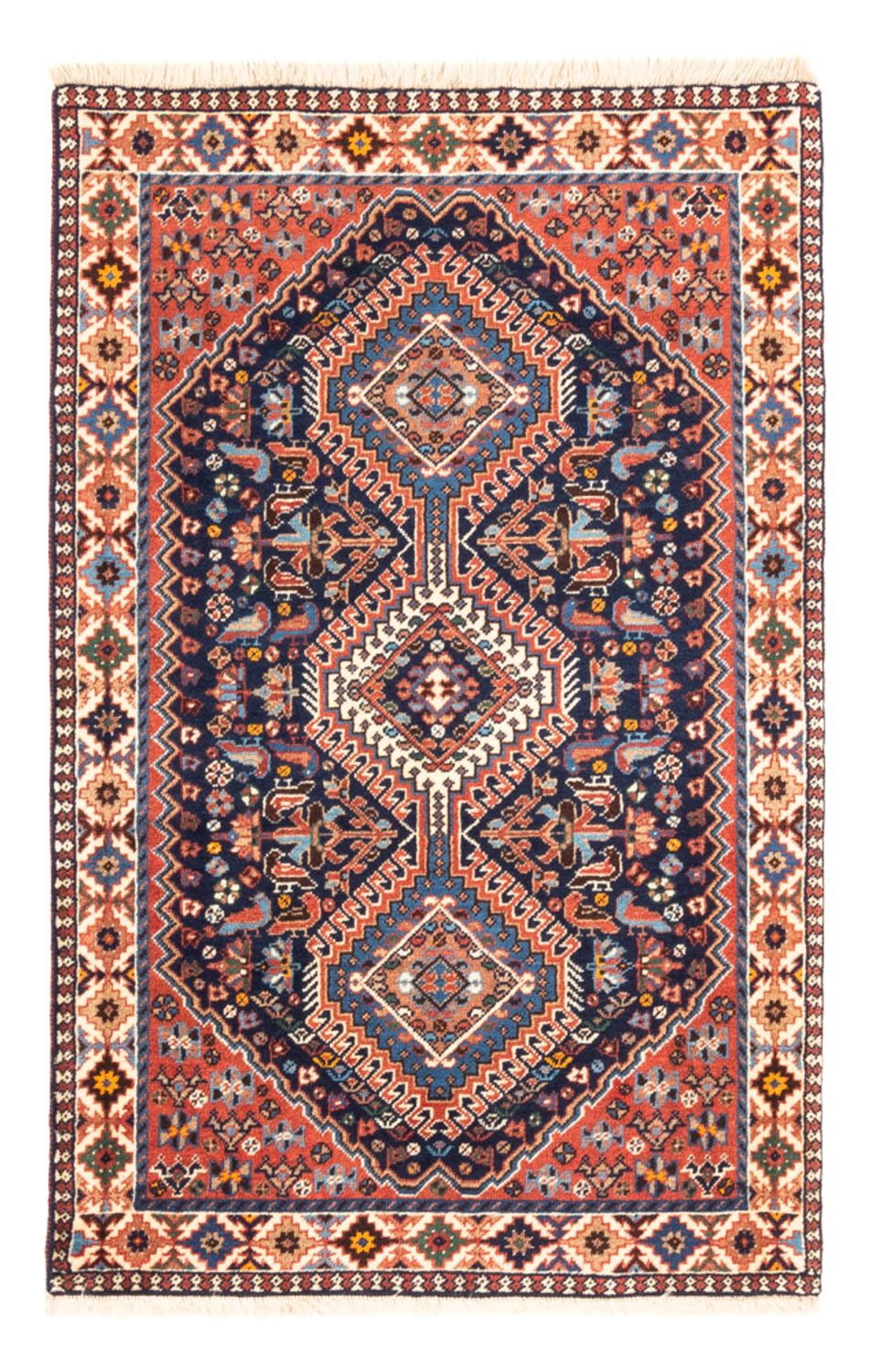 Alfombra persa - Nómada - 125 x 80 cm - azul oscuro