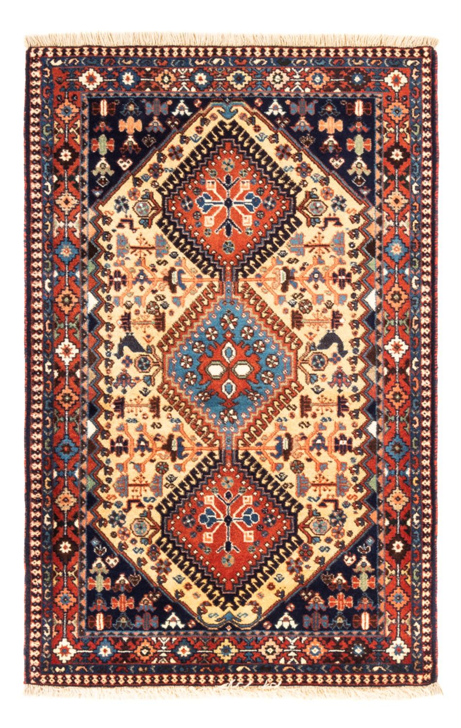 Alfombra persa - Nómada - 130 x 84 cm - crema