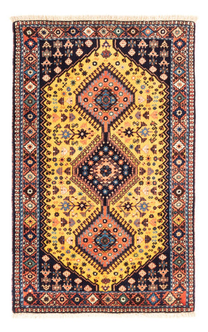 Alfombra persa - Nómada - 133 x 82 cm - amarillo