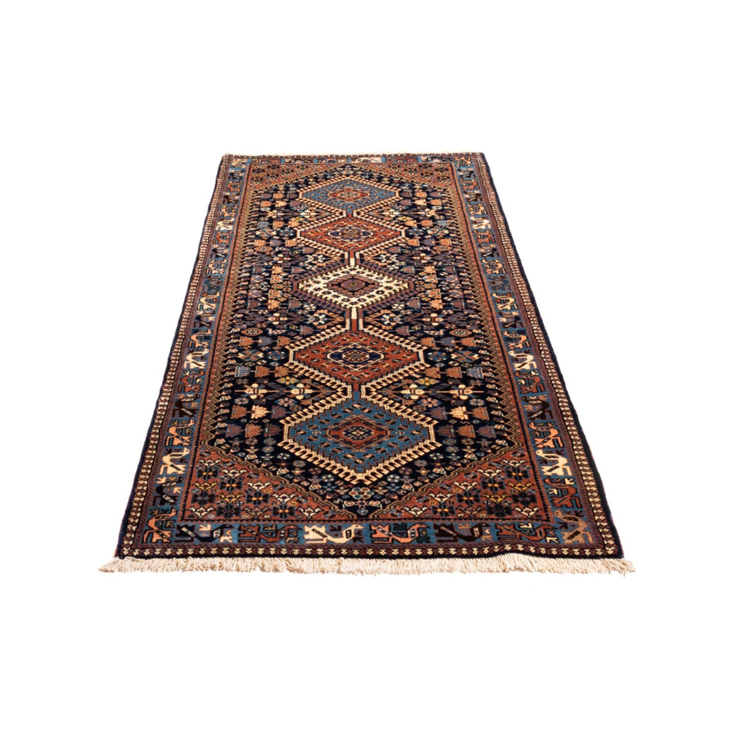 Alfombra de pasillo Alfombra persa - Nómada - 202 x 84 cm - azul oscuro
