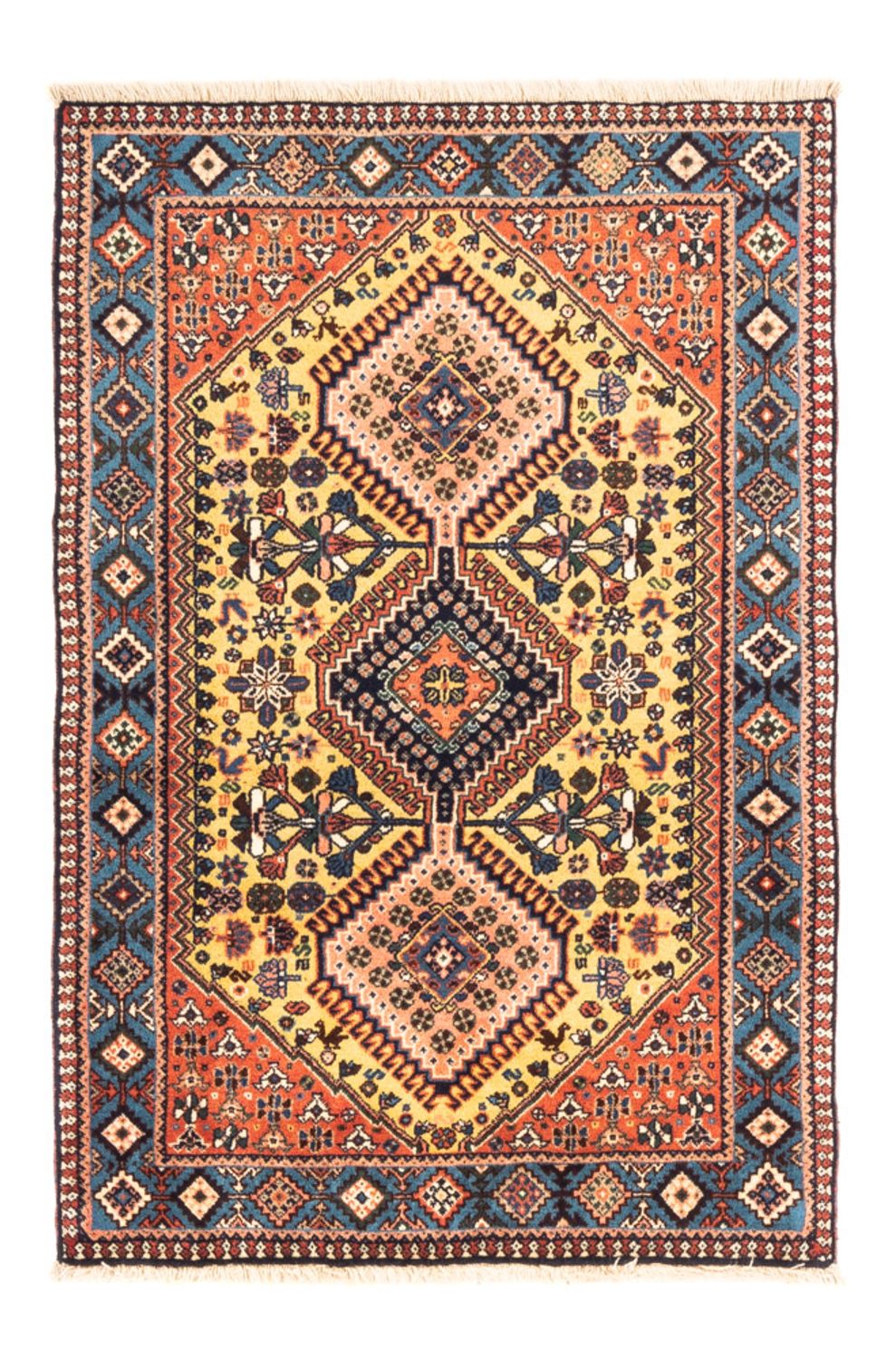 Alfombra persa - Nómada - 123 x 83 cm - amarillo