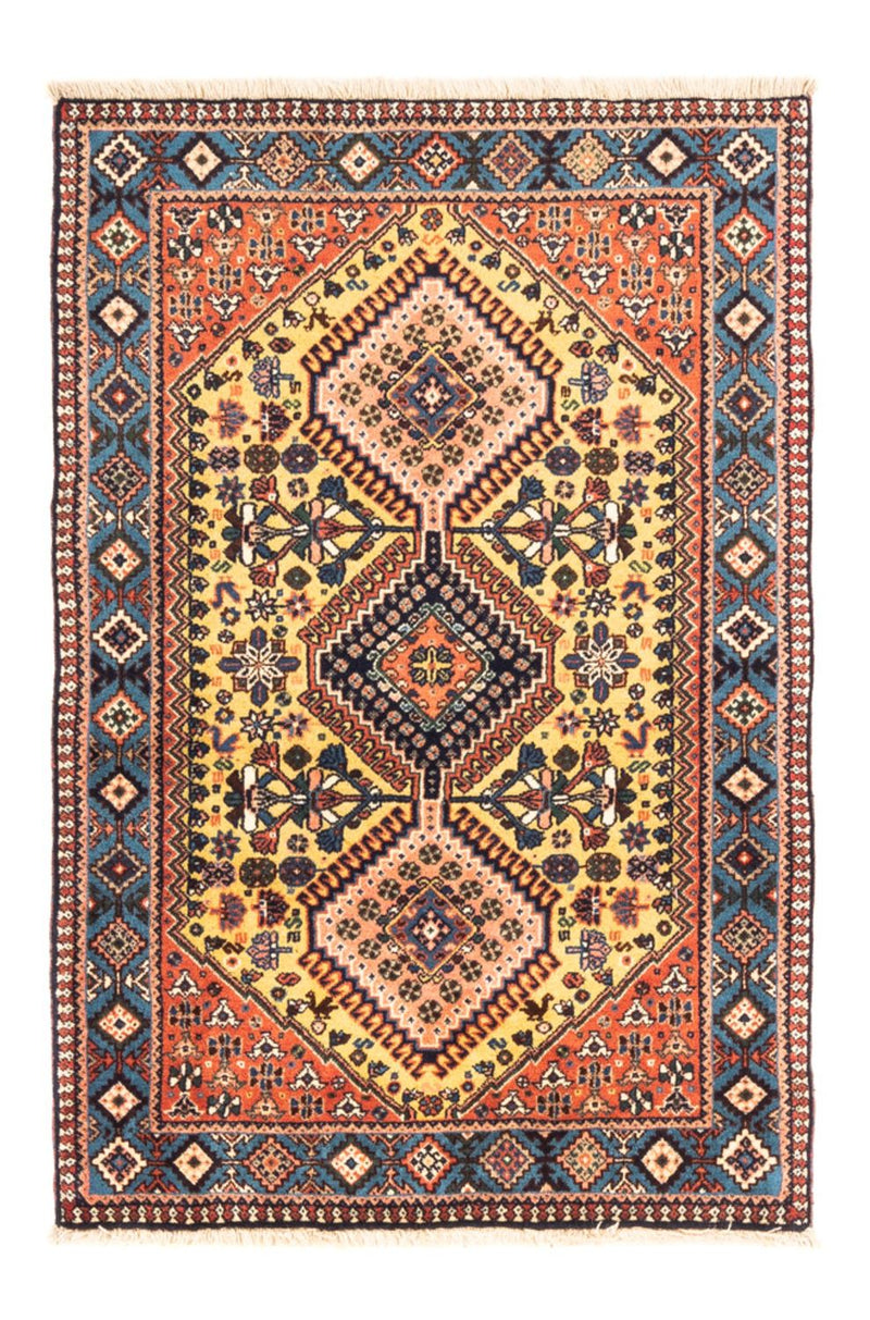 Alfombra persa - Nómada - 123 x 83 cm - amarillo