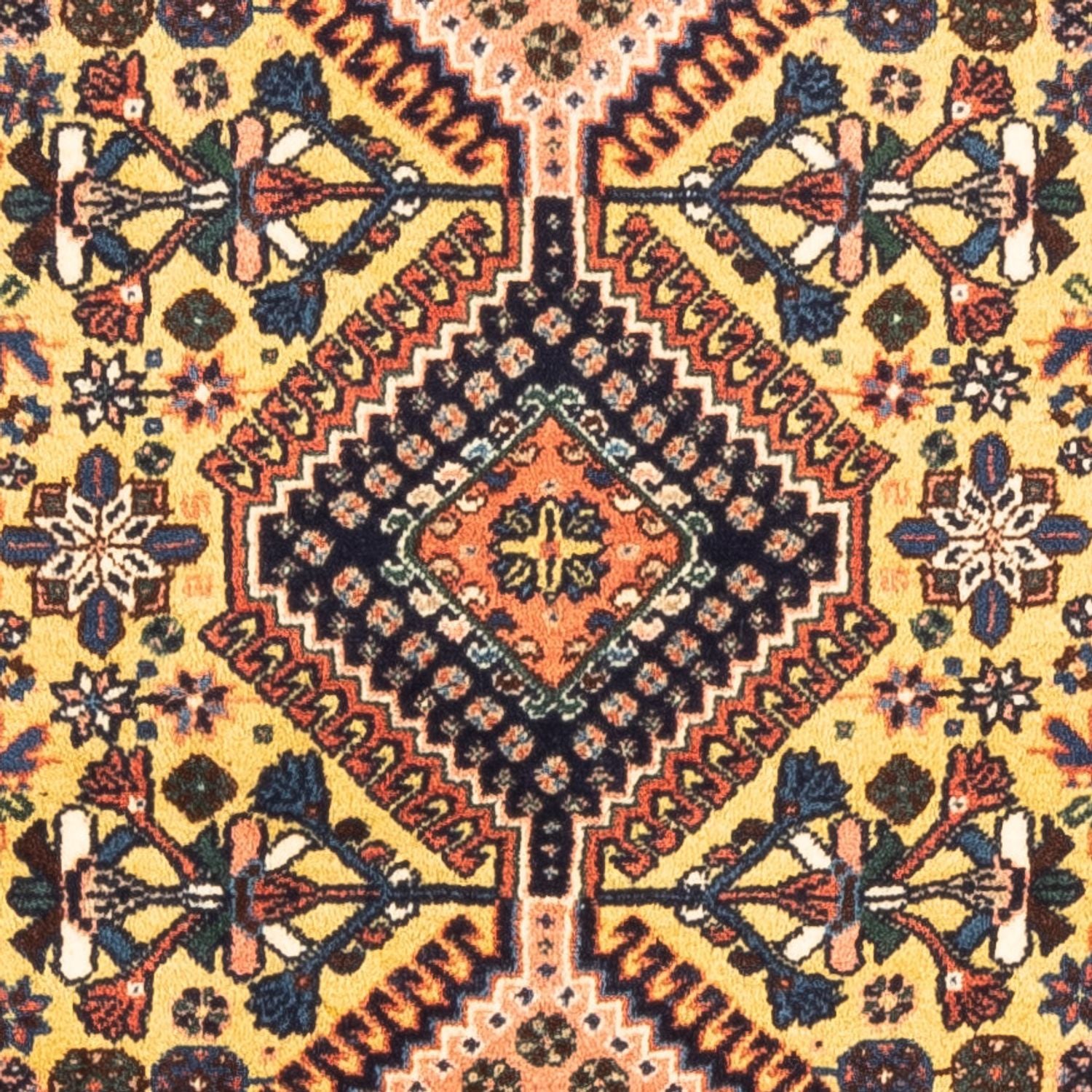 Alfombra persa - Nómada - 123 x 83 cm - amarillo