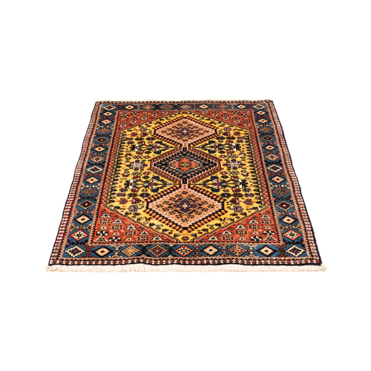 Alfombra persa - Nómada - 123 x 83 cm - amarillo