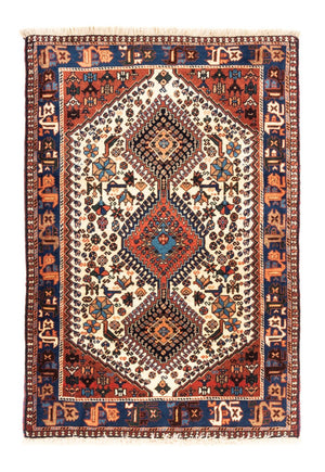 Alfombra persa - Nómada - 123 x 86 cm - crema