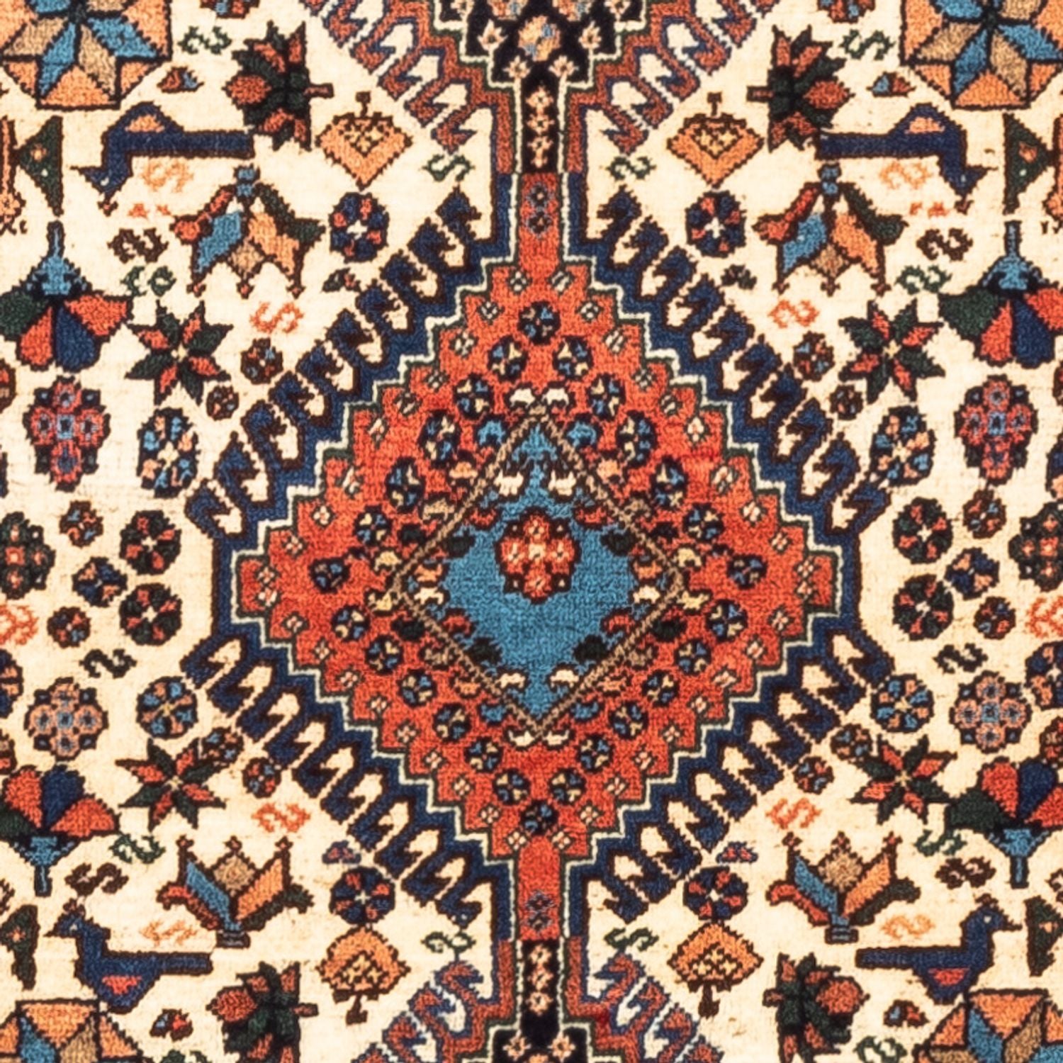 Alfombra persa - Nómada - 123 x 86 cm - crema