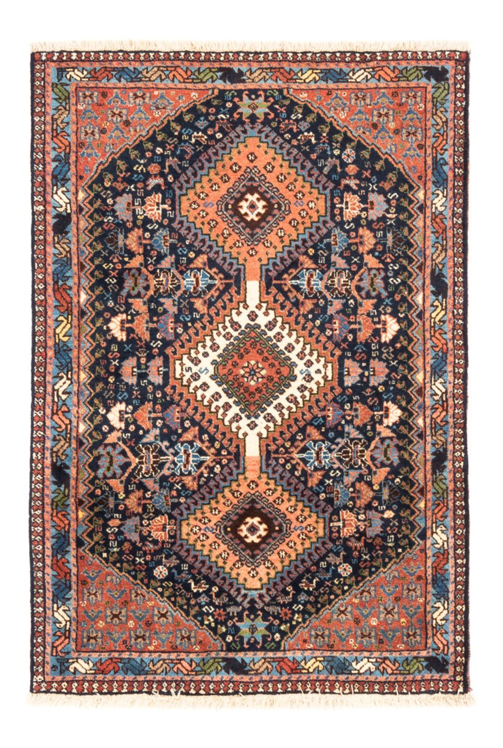 Alfombra persa - Nómada - 120 x 81 cm - azul oscuro