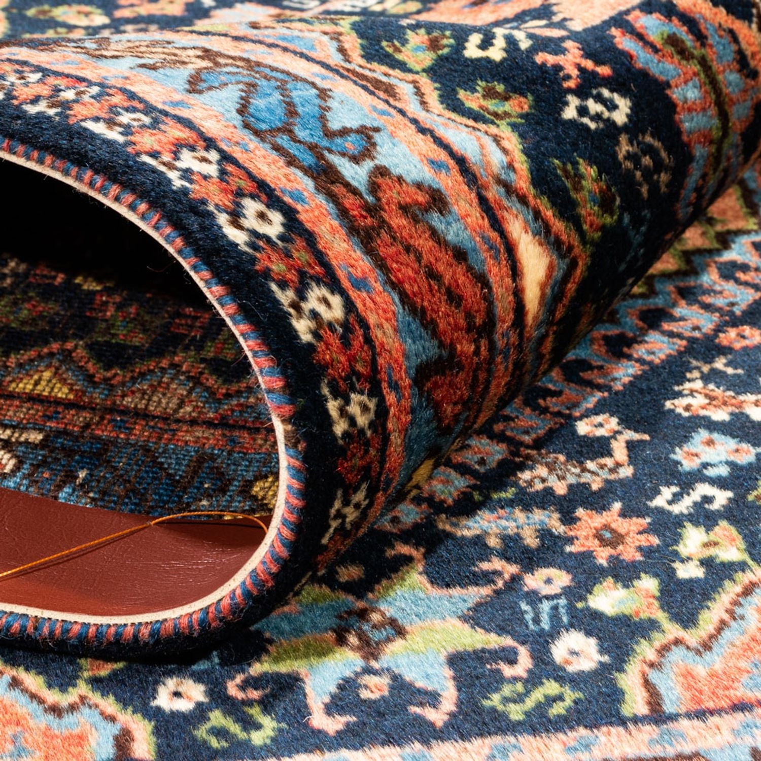 Alfombra persa - Nómada - 120 x 81 cm - azul oscuro