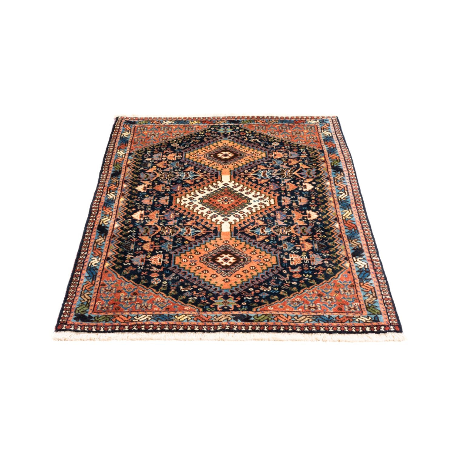 Alfombra persa - Nómada - 120 x 81 cm - azul oscuro