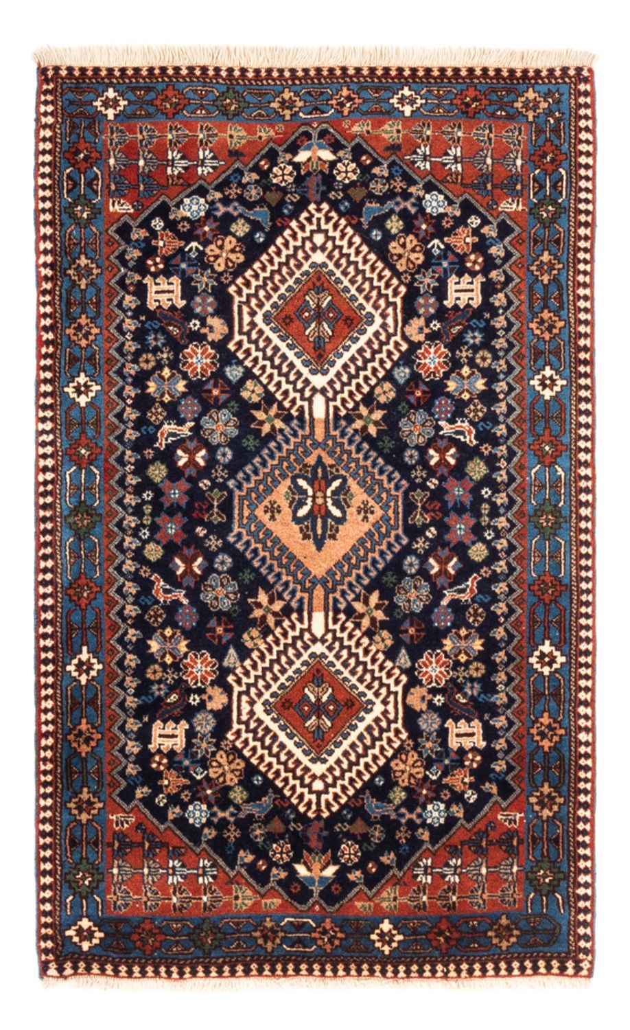 Alfombra persa - Nómada - 132 x 80 cm - azul oscuro
