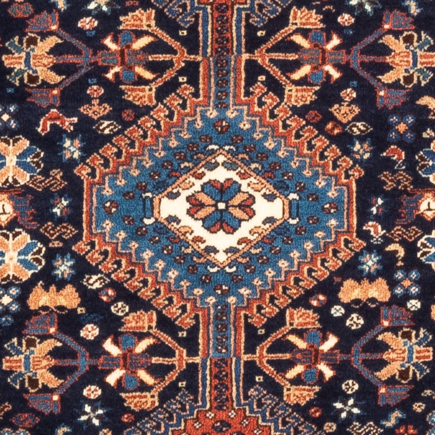 Alfombra persa - Nómada - 125 x 83 cm - azul oscuro
