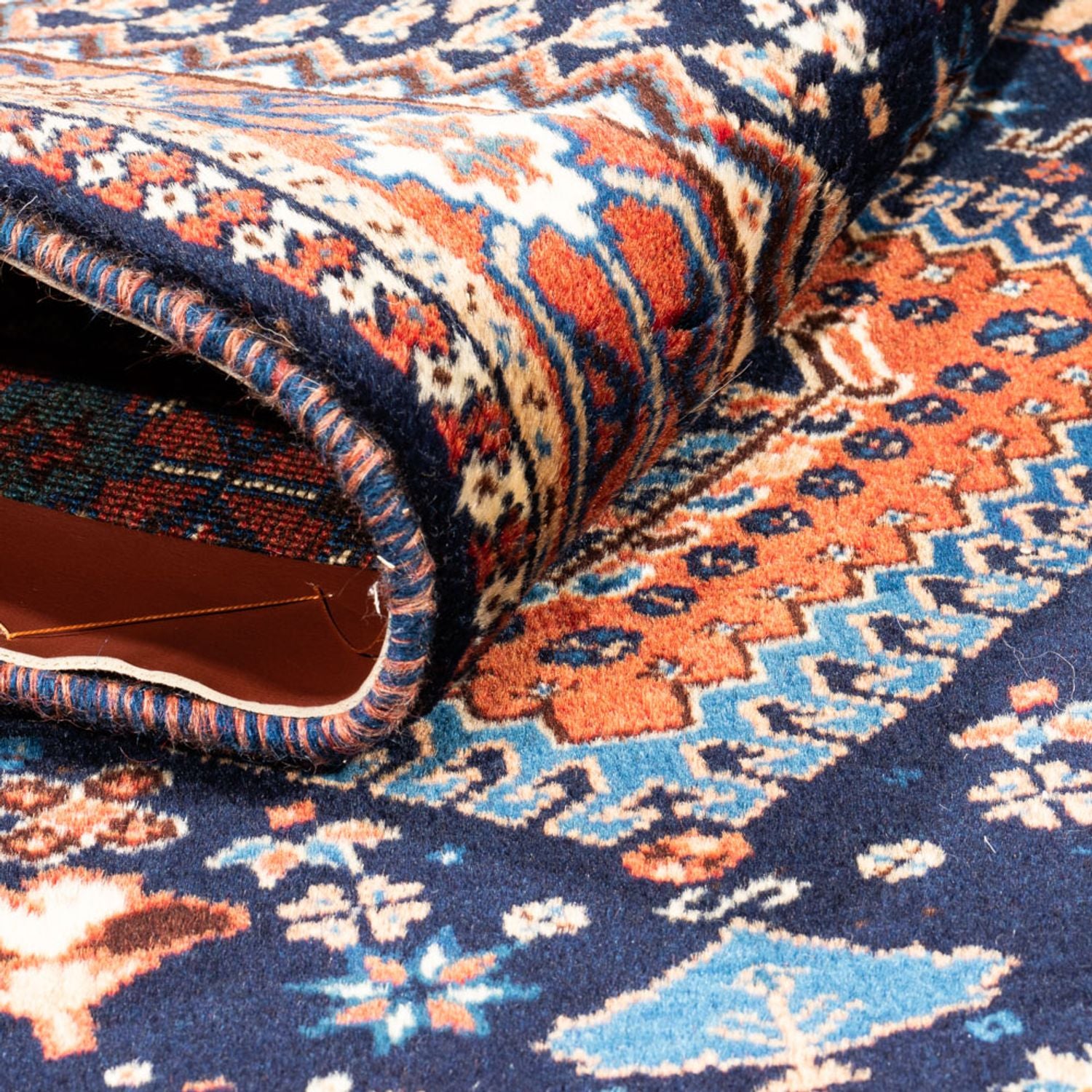 Alfombra persa - Nómada - 125 x 83 cm - azul oscuro