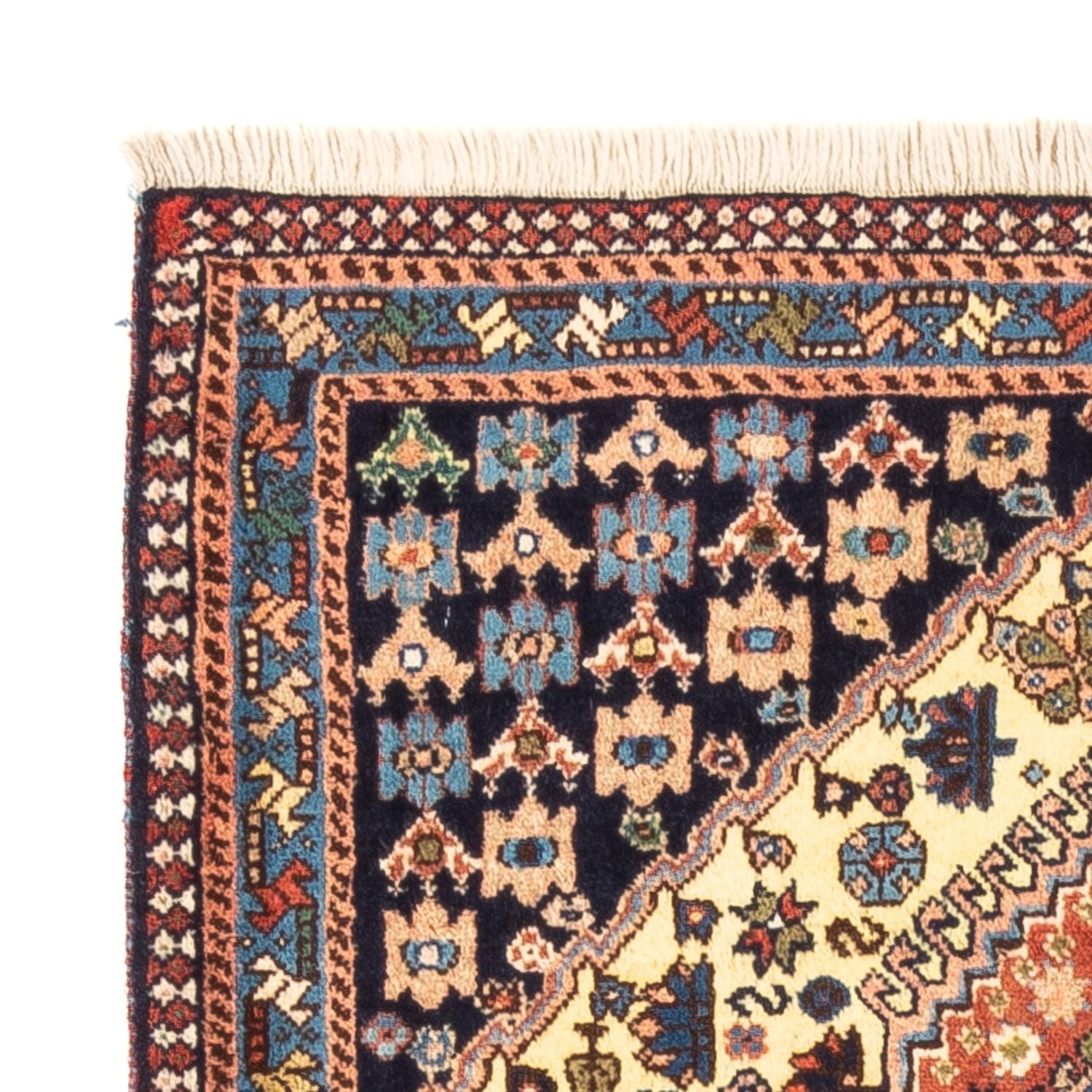 Alfombra persa - Nómada - 130 x 85 cm - amarillo
