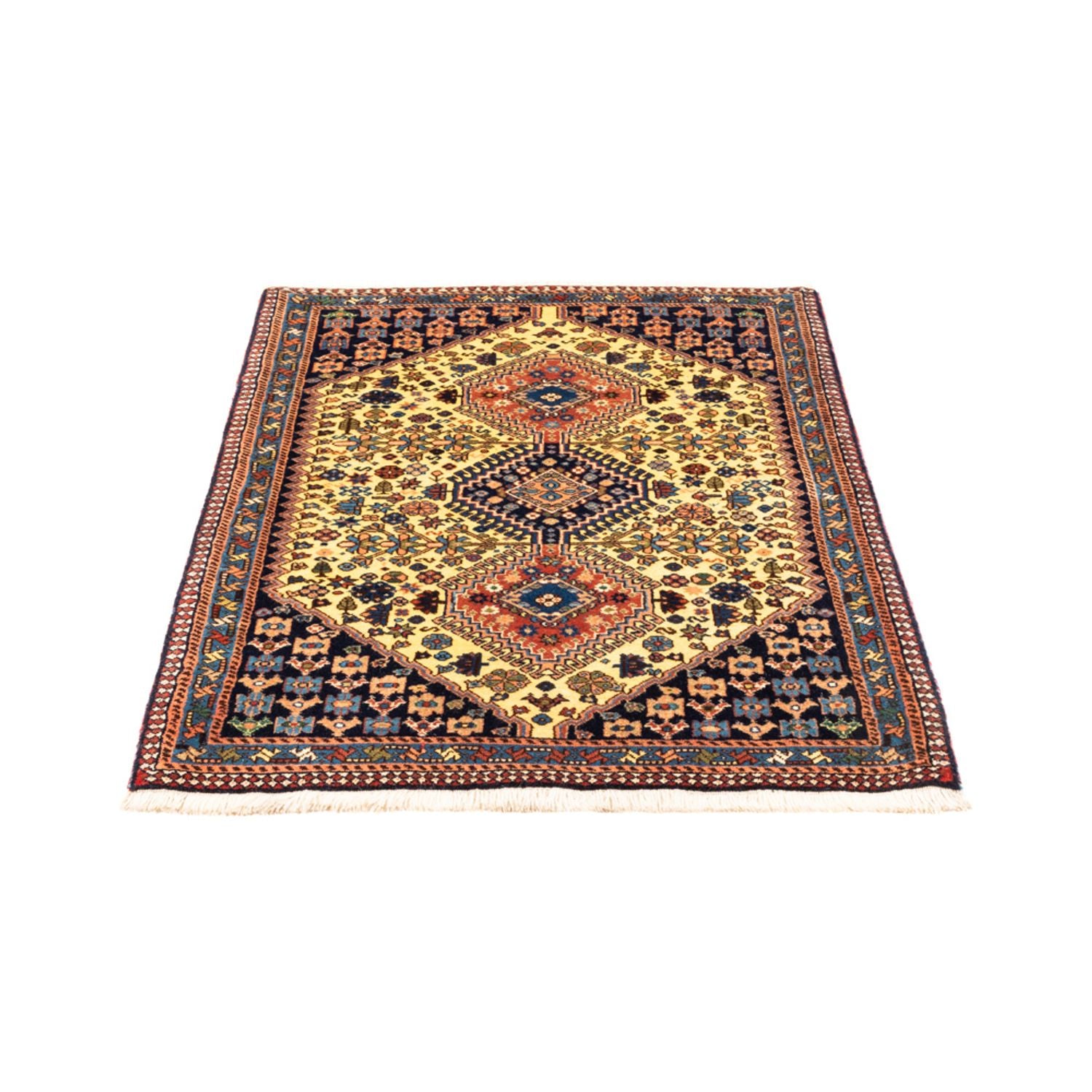 Alfombra persa - Nómada - 130 x 85 cm - amarillo