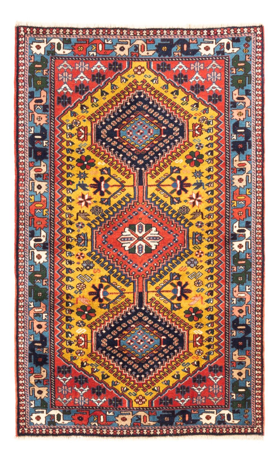 Alfombra persa - Nómada - 127 x 80 cm - amarillo