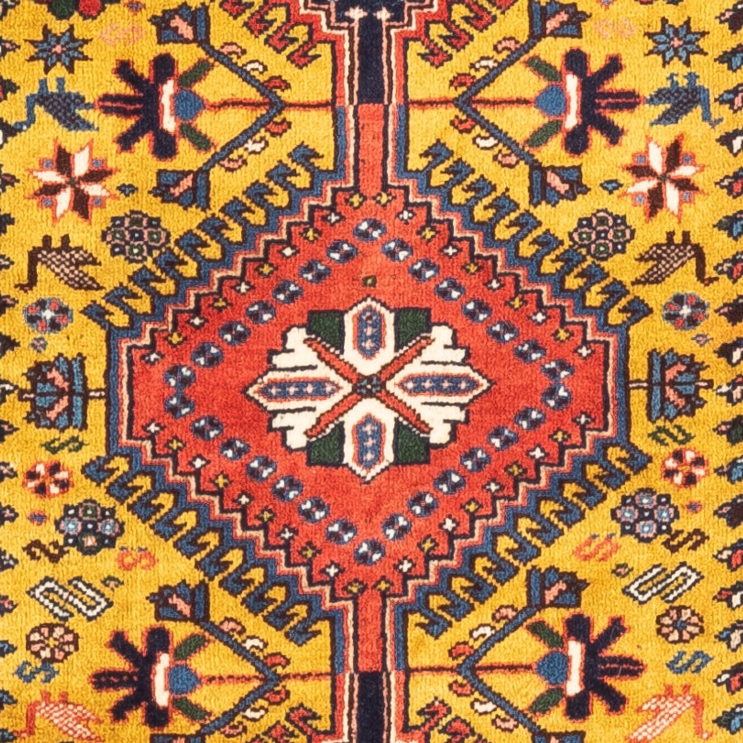 Alfombra persa - Nómada - 127 x 80 cm - amarillo